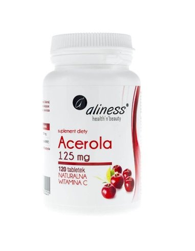 Acerola Naturalna Vitamina C, 125mg, 120 tabletek