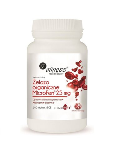 Żelazo organiczne MicroFerr® 25 mg, 100 tabletek