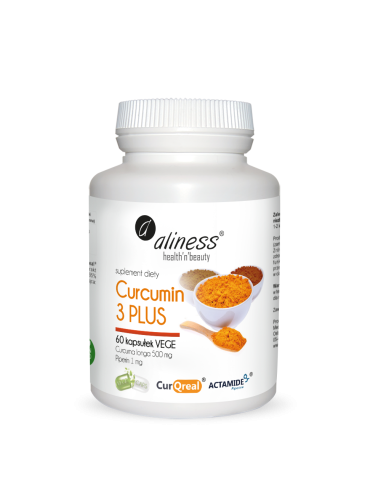 Curcumin 3 PLUS Curcuma longa 500 mg Piperin 1 mg , 60 kapsułek